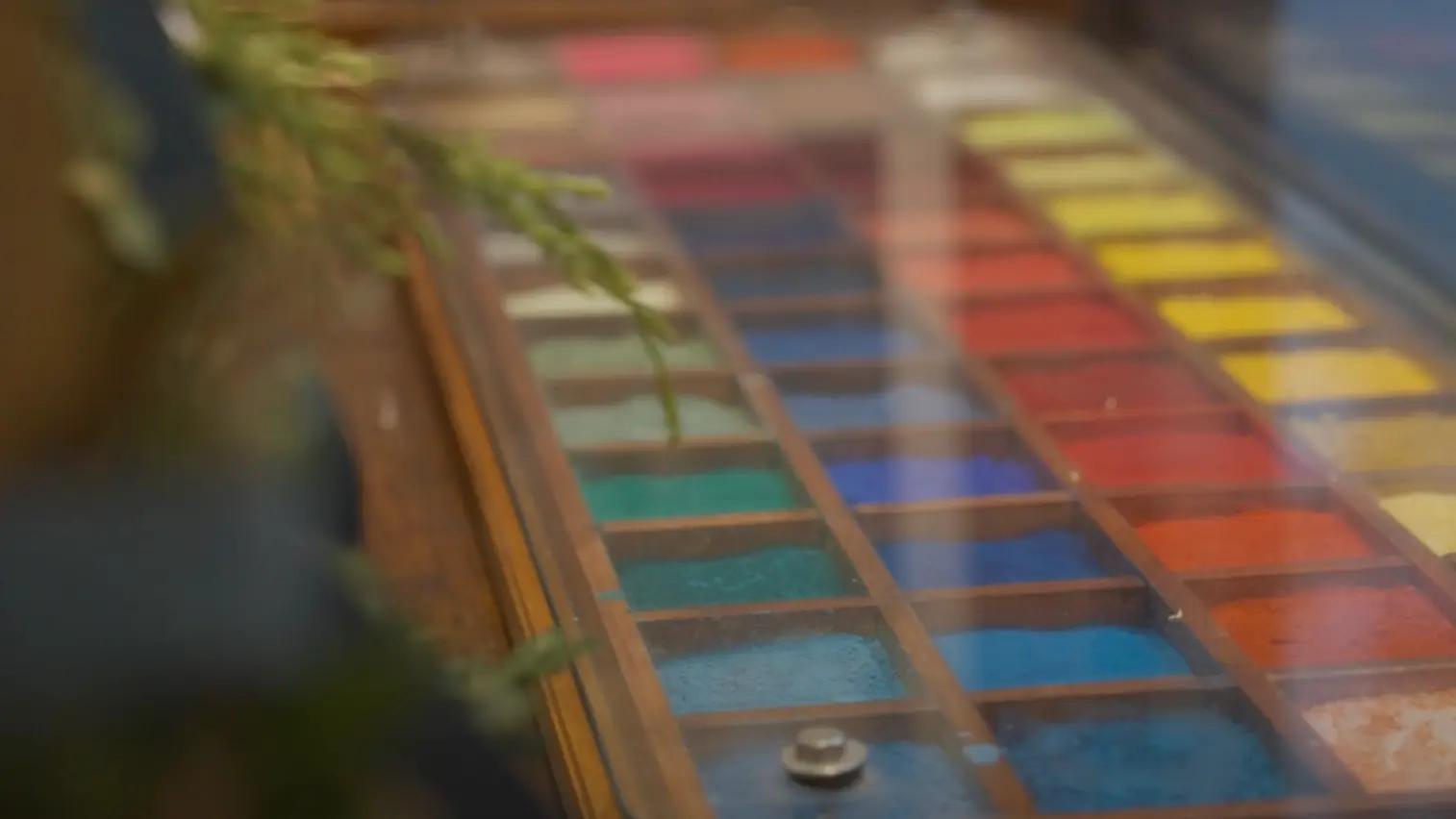 Imagen de varios tonos de pintura en polvo