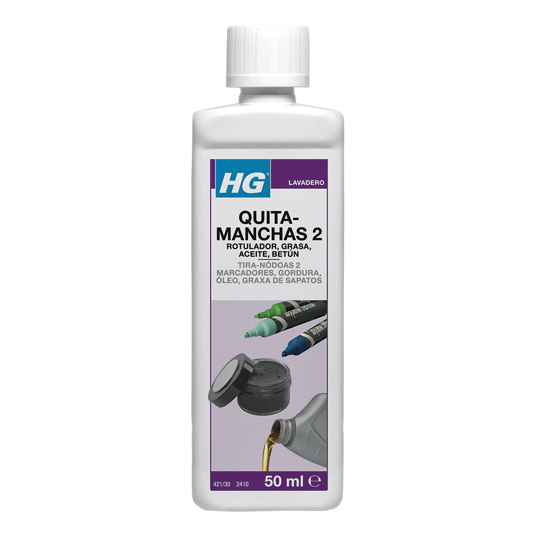 HG Quitamanchas 2 Rotulador, Grasa, Aceite y Betún 50 ml