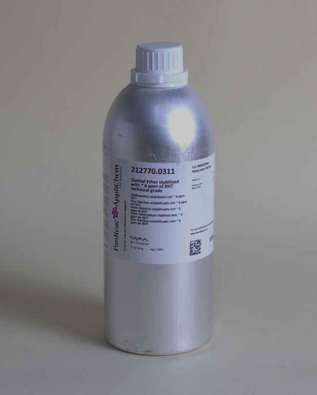 Eter Dietílico Estabilizado con ~ 6 ppm de BHT grado Técnico 1L