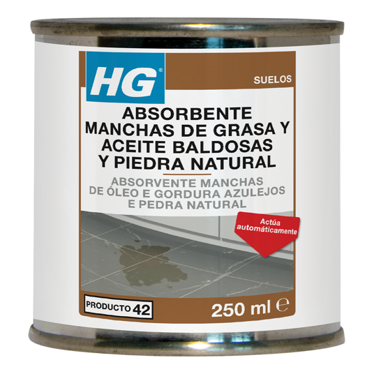 HG Absorbente Grasa-Aceite Baldosa y Piedra Natural 250 ml (42)