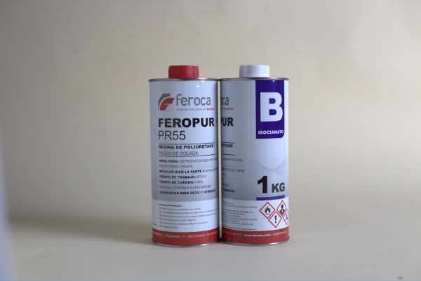 Resina de Poliuretano Feropur PR55+E55 Rígida 1KG+1KG