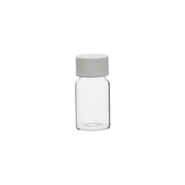 Vial Transparente con Tapón Blanco y Junta 13,5 ml