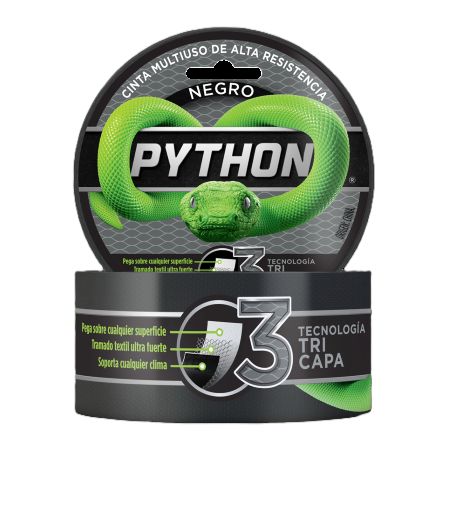 PYTHON Cinta Americana Negra 9 m