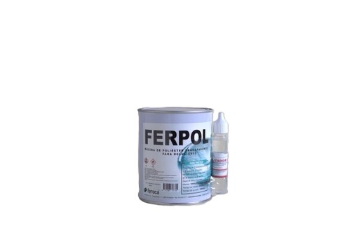 [RR022/1000] Resina de Poliester Ferpol 1973 1L+Cat 25 g. (Oclusiones-Transparente) 