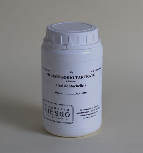 Potasio y Sodio Tartrato (Sal de Rochelle)