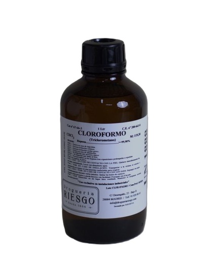 Cloroformo QP FV UN 1888 Cloroformo, 6.1,III,(E)" Uso exclusivo en instalaciones industriales