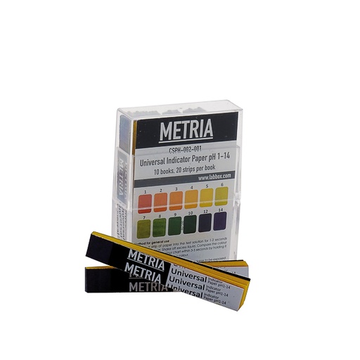 Labbox Tiras Papel indicador de pH   pH 1 - pH 14 (200 tiras)