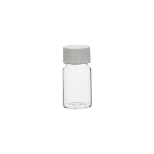 Vial Transparente con Tapón Blanco y Junta 13,5 ml