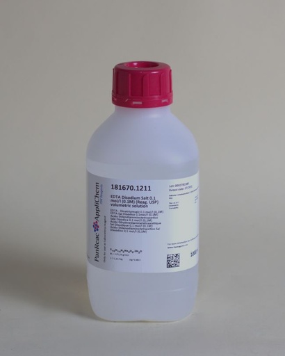 [PA18167014] EDTA Sal Disódica 0,1mol/l (0,1M) (Reag. USP) solución valorada 1 L