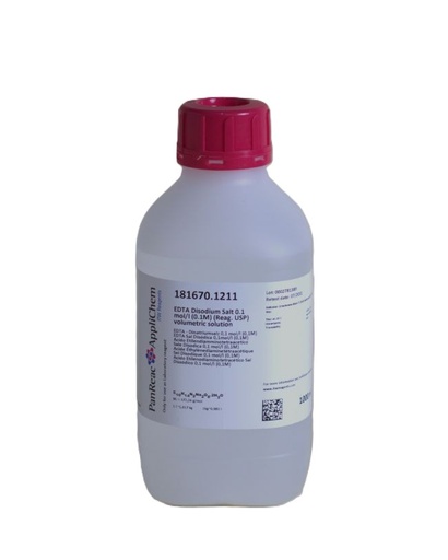 [PA18167014] EDTA Sal Disódica 0,1mol/l (0,1M) (Reag. USP) solución valorada 1 L